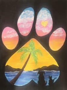 Image of painting called Tropical Paws - Paint and Sip