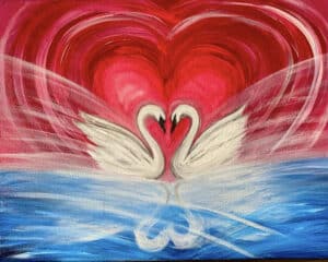 Image of painting called Swans for lovers _ Painting Party