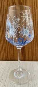 Image of painting called Snowflakes Wine Glass Paint Night