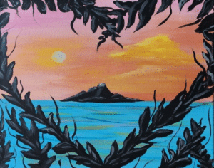 Love at Sunset paint and sip painting