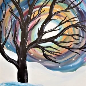 Winter Solstice paint and sip painting