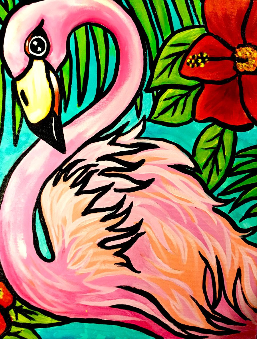 flamingo paint and sip