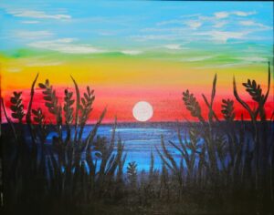 Seagrass Sunset paint and sip painting event