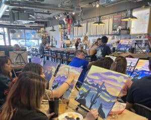 Immerse yourself in a world of creativity and fun at our paint and sip class. Whether you're on a date, with family or friends, or even as a couple, this indoor activity promises to be memorable. Let your artistic side shine as you paint away the stress of the day in a relaxed and social setting. Join us for a creative experience like no other!