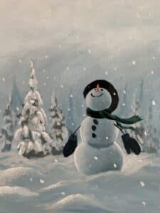 Image of painting called Enjoy this beautiful Let it Snow Paint & Sip Evening!