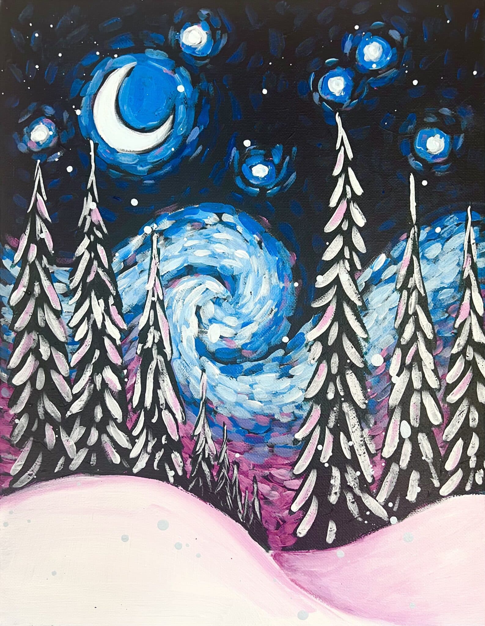 Starry Winter Night - Paint and Sip Party