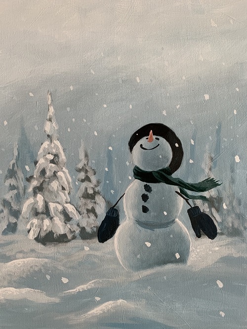 Let it Snow paint and sip painting paint and sip