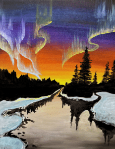 Image of painting called Alaskan Nights Paint and Sip