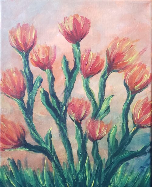 Red Flowers painting