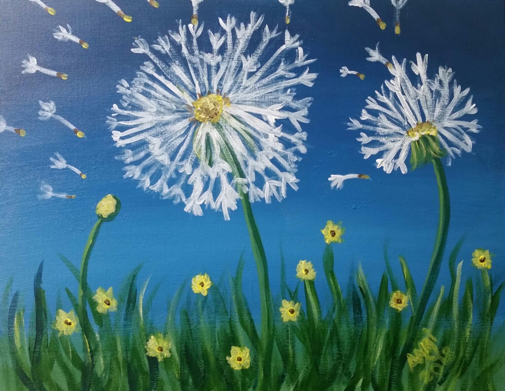 Dandelion wish paint and sip