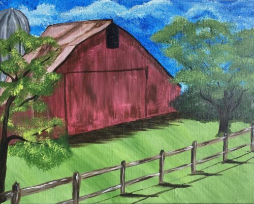 Rusty Red Barn painting