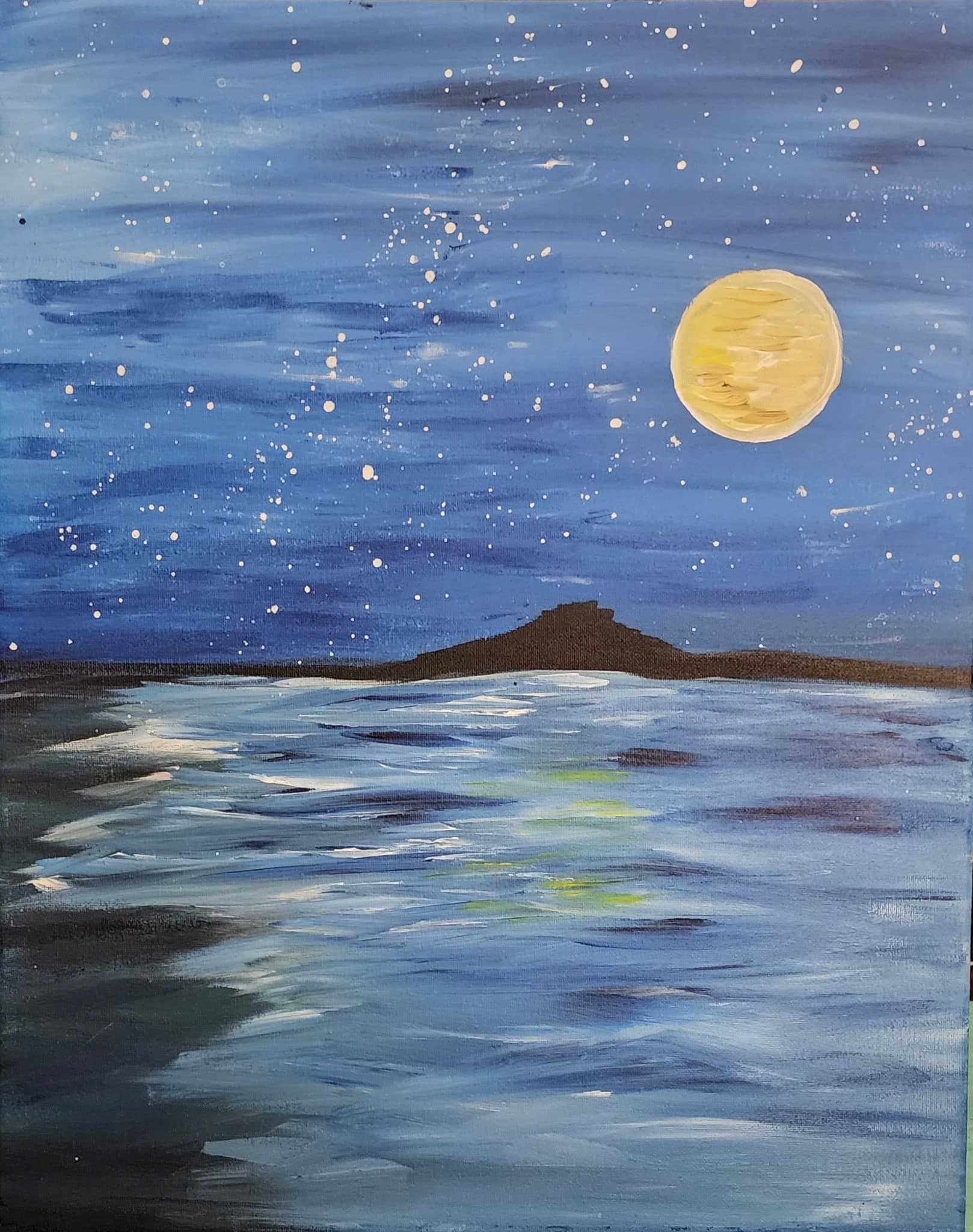 Full moon in Paradise paint and sip painting