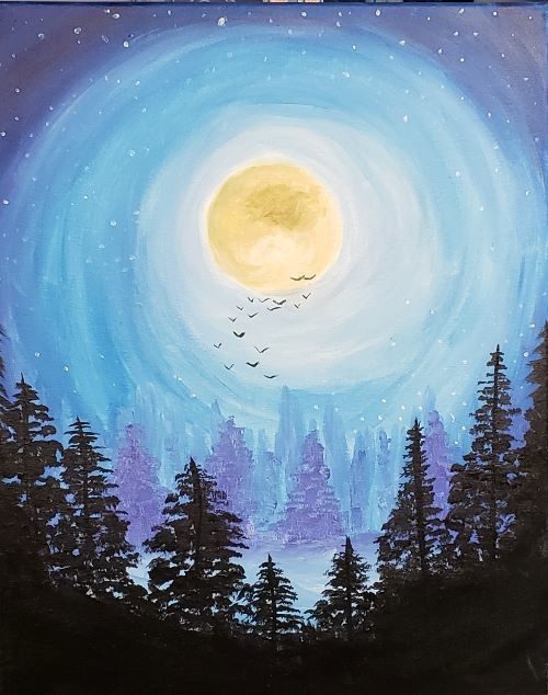 Full Moon paint and sip painting event