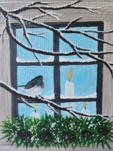 Winter Window Paint and Sip Painting