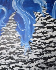 Image of painting called Cozy Nights: Paint Your beautiful Winter Sky