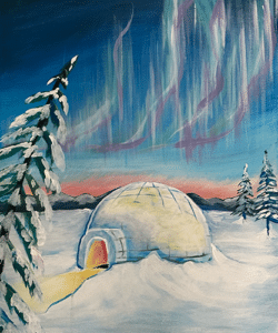 Image of painting called Igloo- Paint and Sip at the Cafe at Alma