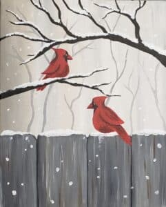 Red Robins paint and sip painting