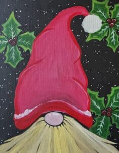 Image of painting called Join the Fun at Christmas Gnome Sip & Paint Experience!