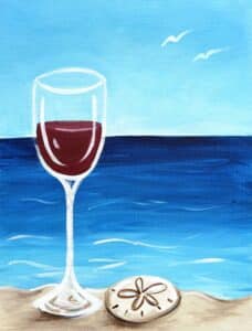 Image of painting called Beach Happy Hour - Paint and Sip Event