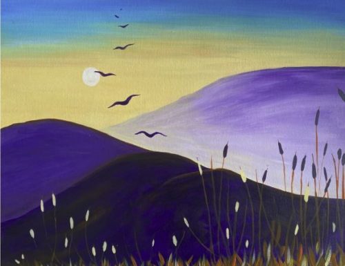 Birds Flying Home Painting