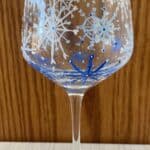 snowflakes wine glass paint night