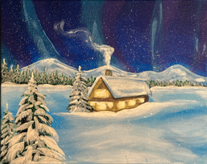 Image of painting called Cozy Nights- Paint and Sip at the Cafe at Alma