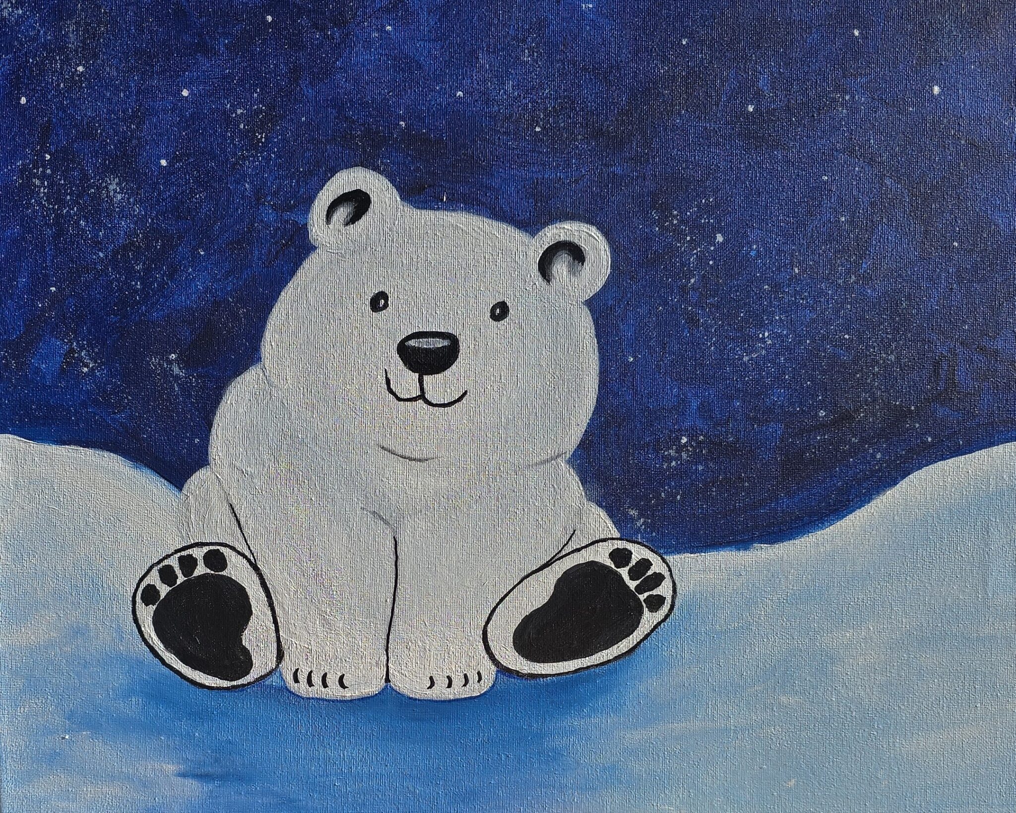 Polar Bear Cub paint and sip painting