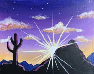 Image of painting called Desert Sunset Paint and Sip at Tandem American Eatery