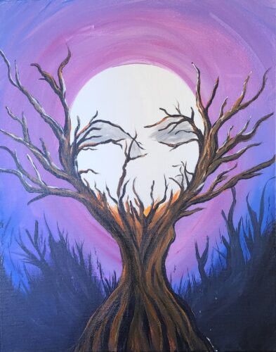 Moonrise paint and sip painting event