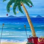 xmas on the beach paint and wine