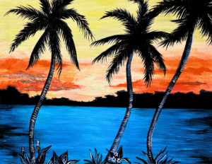 Image of painting called Island Sunset Paint and Sip