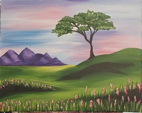 Blossoming Meadow paint and sip painting event