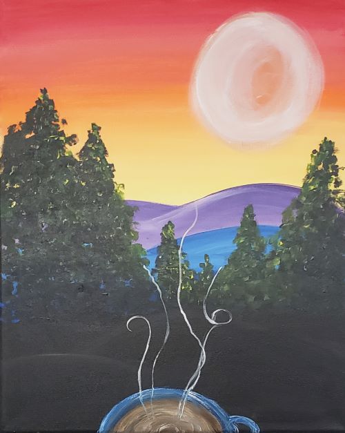 Morning Campground paint and sip painting event paint and sip