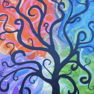 Colorful Tree paint and sip