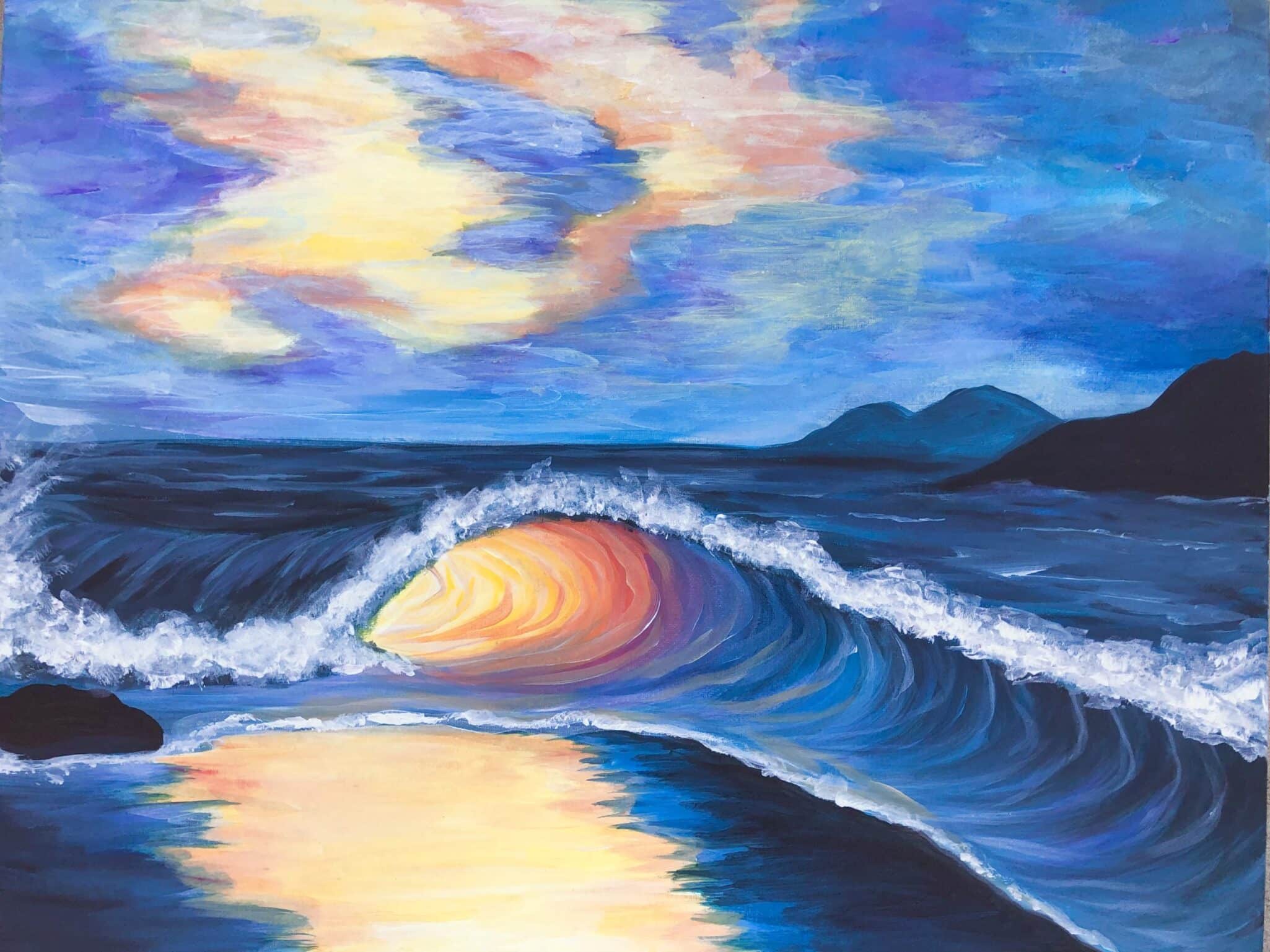 Image of painting called 'Sunset Wave'