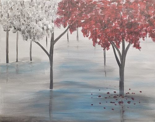Image of painting called April Showers paint and sip painting event in Rocklin