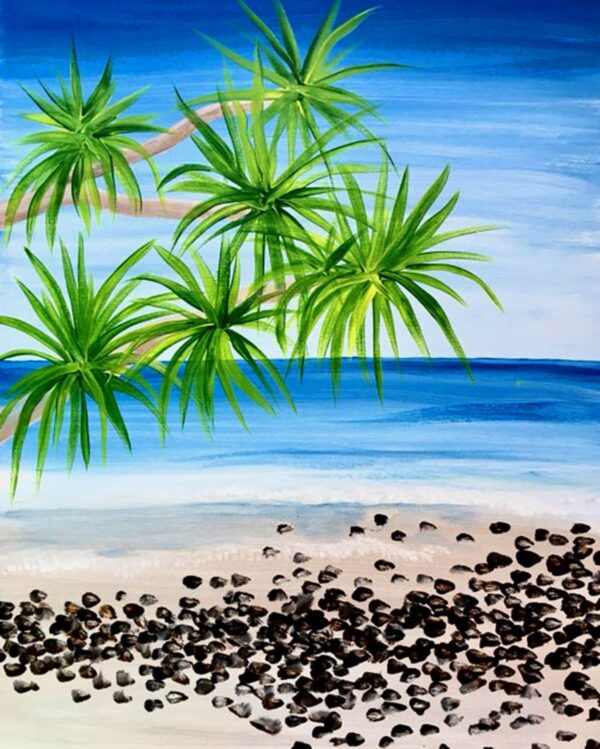 Beach rocks Wine and Paint Night with Erin