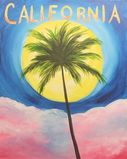 Image of painting called California paint and sip painting at Back Forty painting event