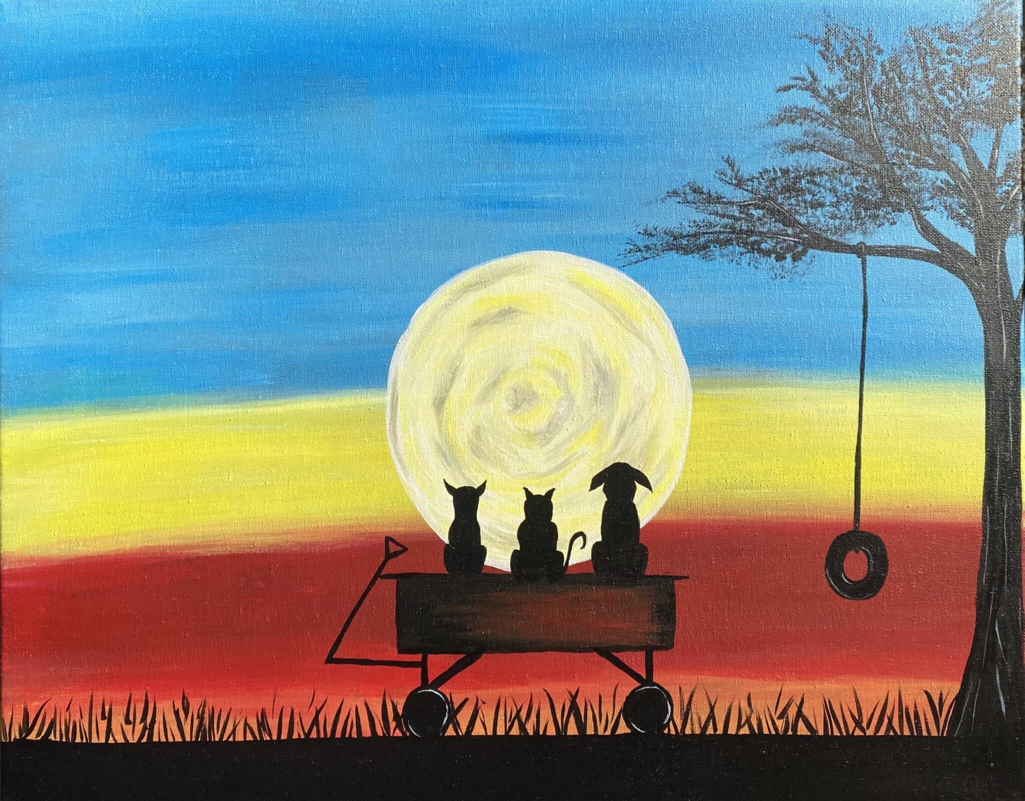 Image of painting called Grab your Bestie for this "Friends Fur-ever" paint and sip painting event.
