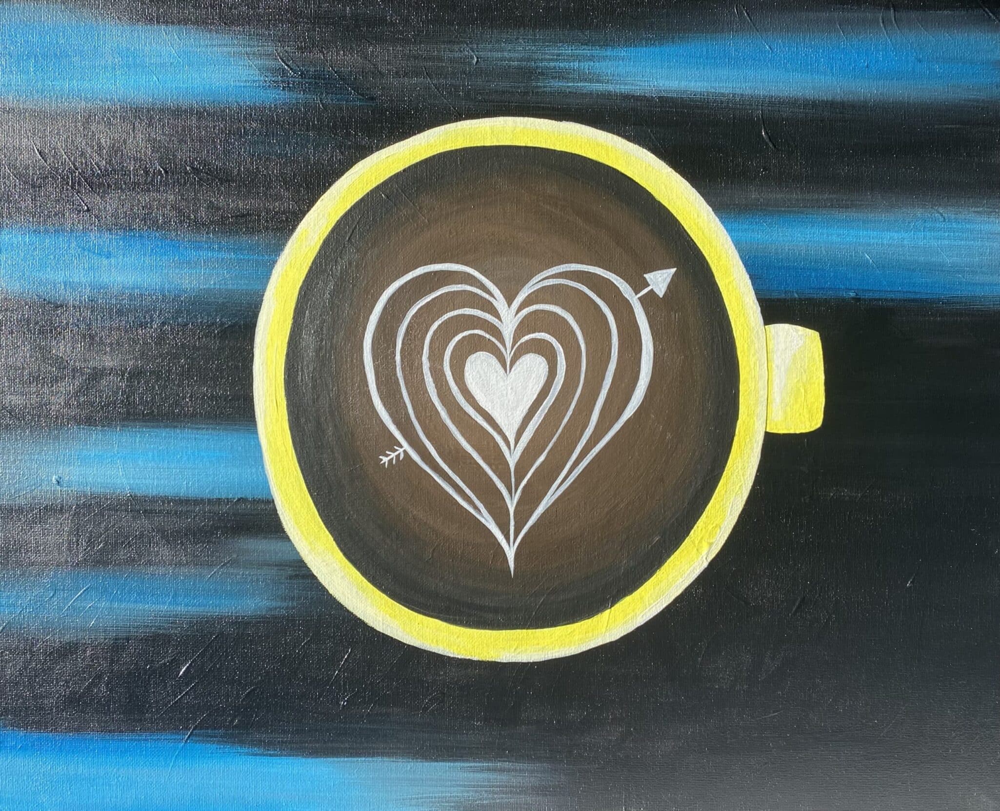 Image of painting called Show some love with this fun paint and sip "I Love you a Latte" in Folsom