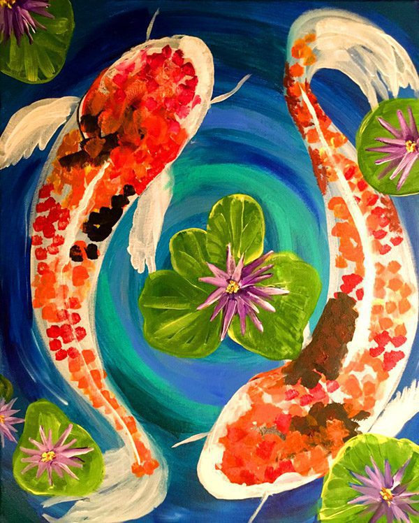 Image of painting called Koi Pond with Erin