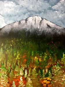 Image of painting called Snow Cap Mt. Lunch and Paint with Erin