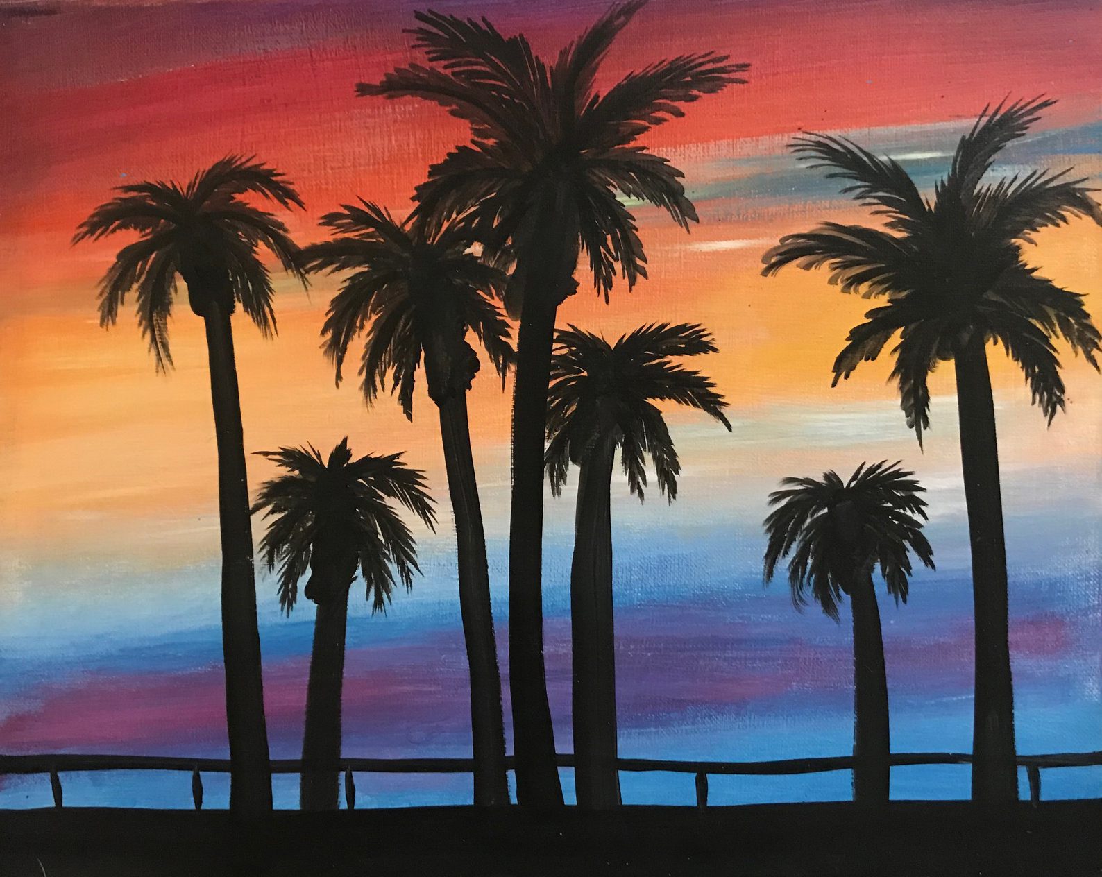 Image of painting called Sunset Palms - Painting Event
