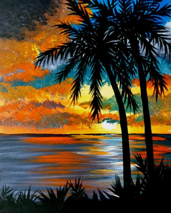 Sunset clouds Paint and Cyder with Erin