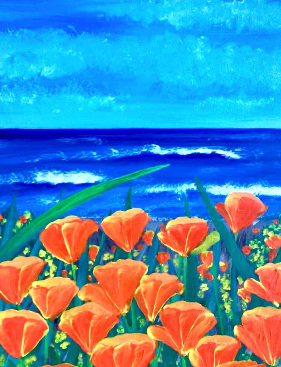 beach poppies paint and sip