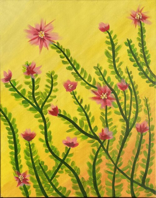 Desert Thistle paint and sip painting event paint and sip