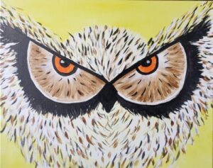 Image of painting called Join us for this fun Owl Eyes Paint & Sip Painting Event!