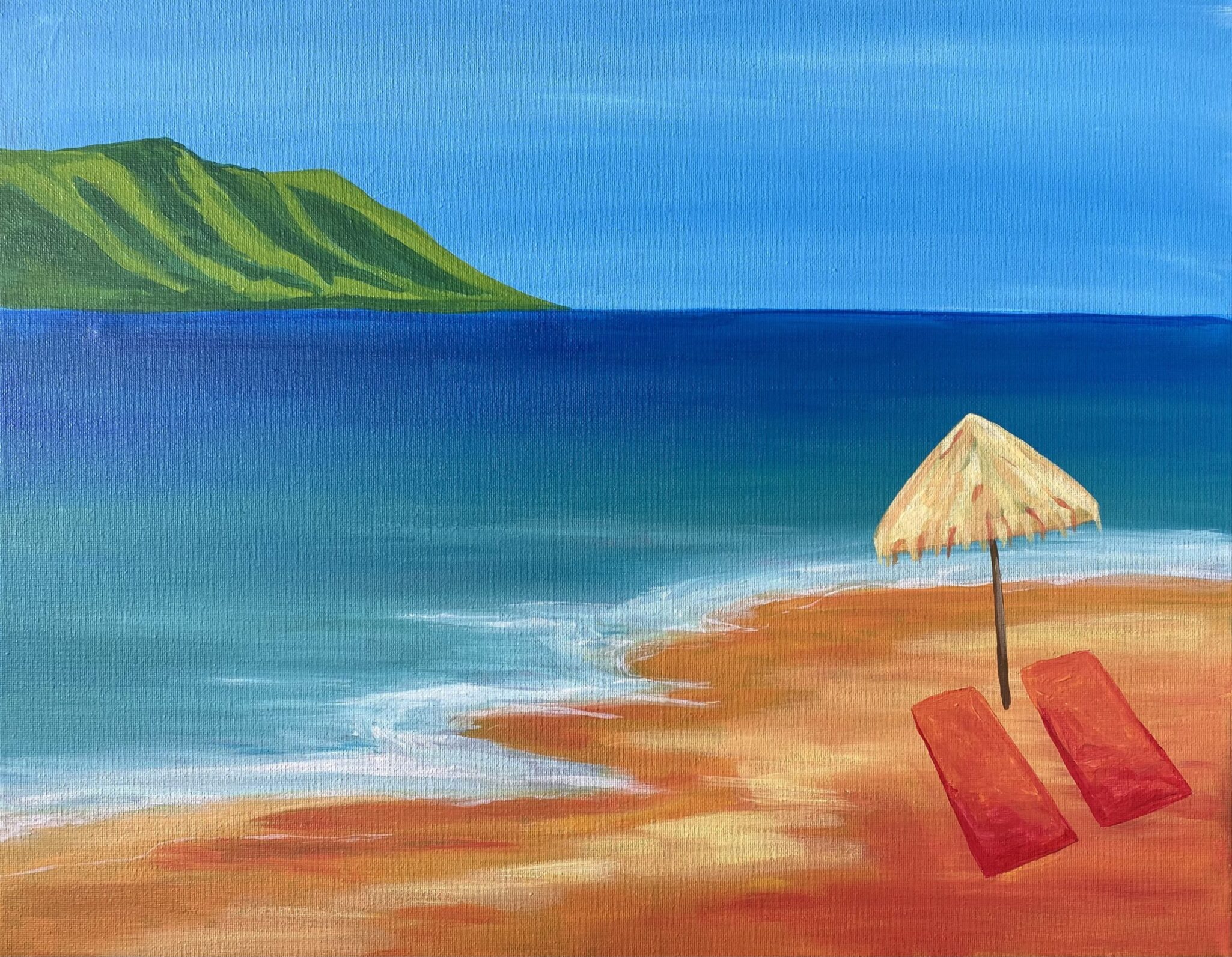 Image of painting called Paint and sip this fun Island Style Getaway painting at Cool River in Rocklin