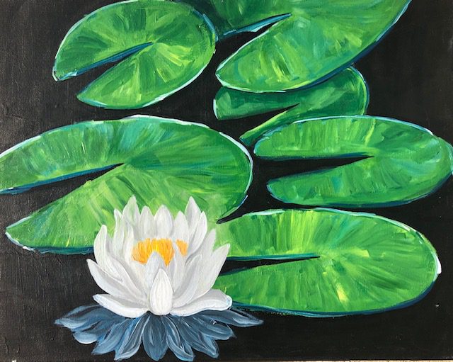 Calming Lily Lilypad Paint and Sip in Tucson at the Westin La Paloma paint and sip