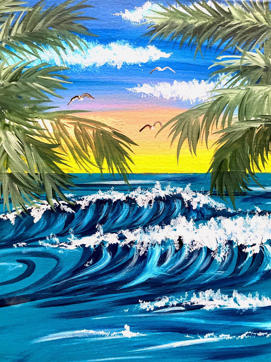 Image of painting called Wine Dine and Paint classic Surf Art